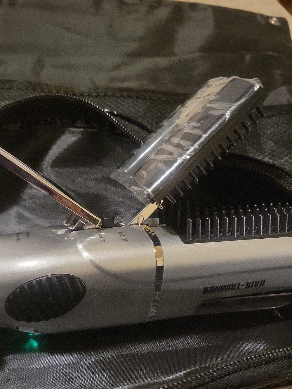 Silver Hair Trimmer with Carrying Case